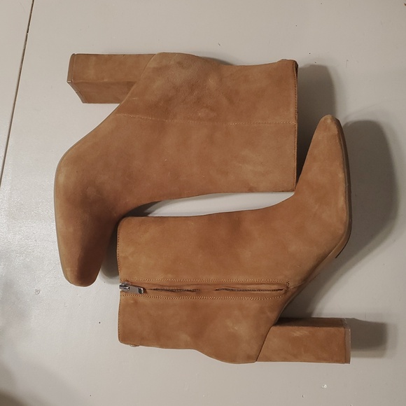 Nine West Tan Suede Ankle Boots Size 8.5 - Picture 3 of 7